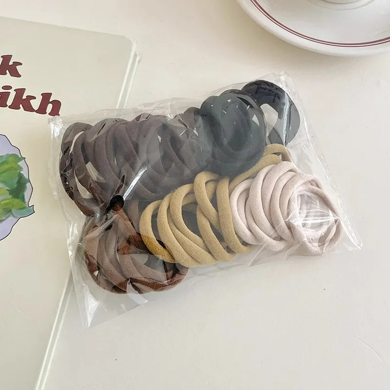 Anti-Slip Scrunchie Hair Tie 50 PCS Women Seamless Elastic Hairband for Running Daily Non-Damage Hair