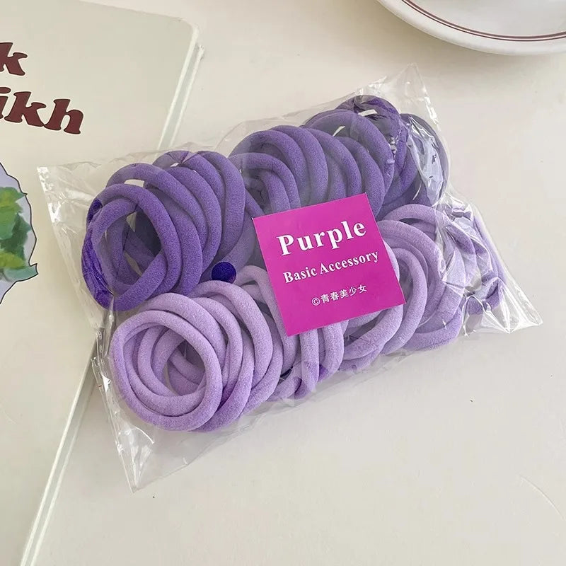 Anti-Slip Scrunchie Hair Tie 50 PCS Women Seamless Elastic Hairband for Running Daily Non-Damage Hair