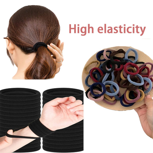 50/100/500/1000 pieces 4 cm black large nylon soft elastic band hair