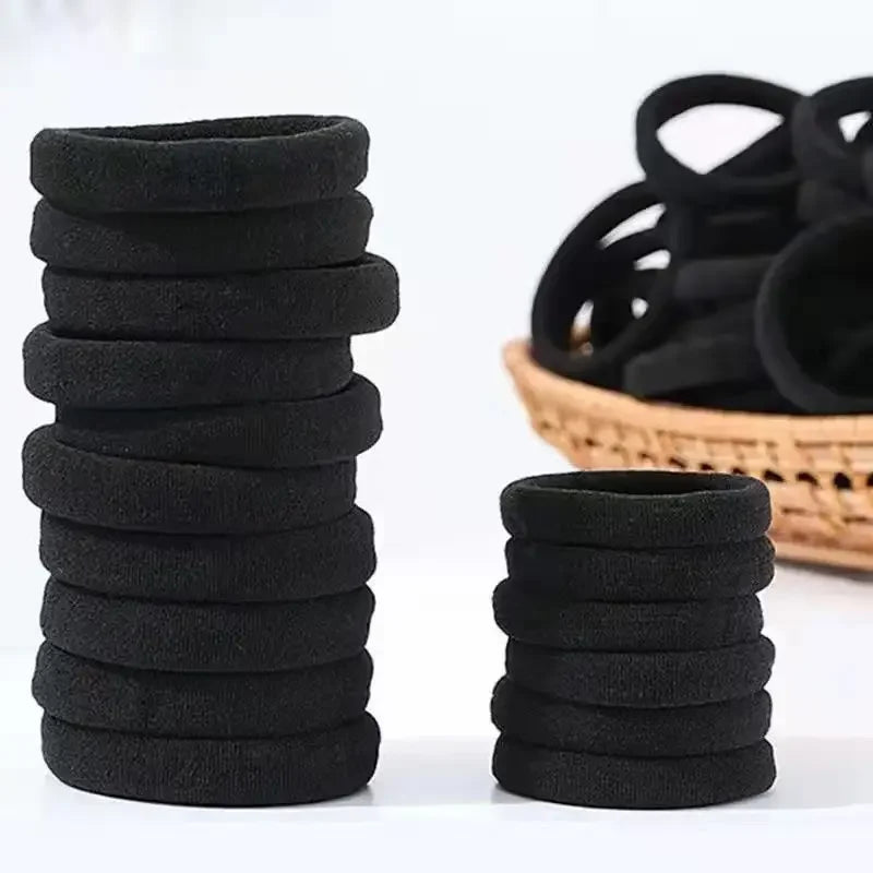 50/100/500/1000 pieces 4 cm black large nylon soft elastic band hair