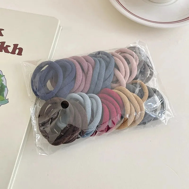 Anti-Slip Scrunchie Hair Tie 50 PCS Women Seamless Elastic Hairband for Running Daily Non-Damage Hair